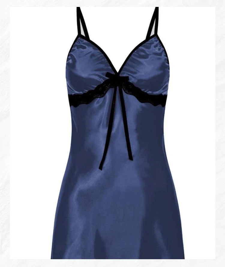 Mujer lencería sexy de seda satinada, camisón sin mangas, pijama, camisón, talla grande, ropa de dormir cómoda