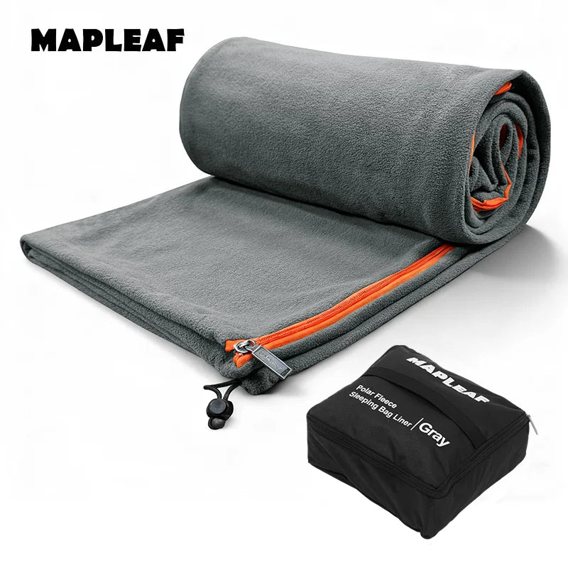 MAPLEAF Doublure de sac de couchage en polaire légère pour l'hiver, drap de sac de couchage, drap de voyage et de camping, doublure de couverture de camping