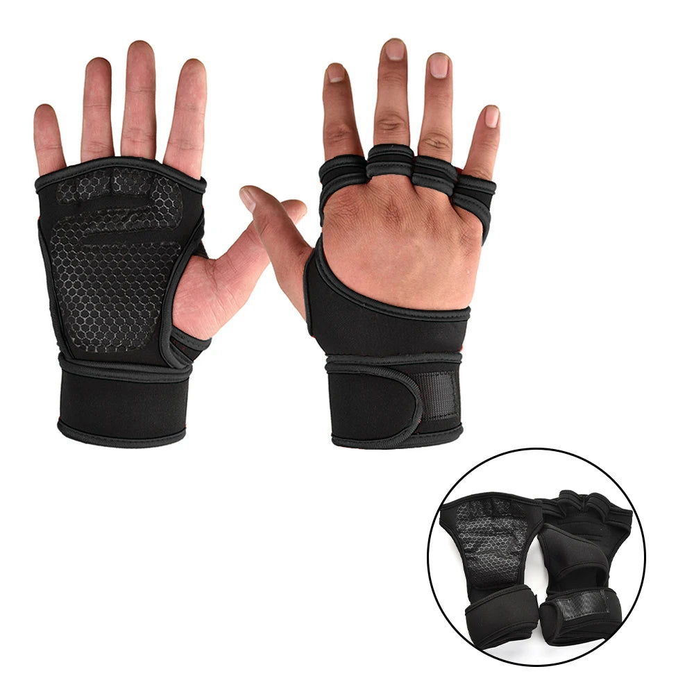 Men's and Women's Sports Training Gloves, Workout Gloves, Fitness, Bodybuilding, Weightlifting, Gymnastics, Hand, Wrist, Palm Protection