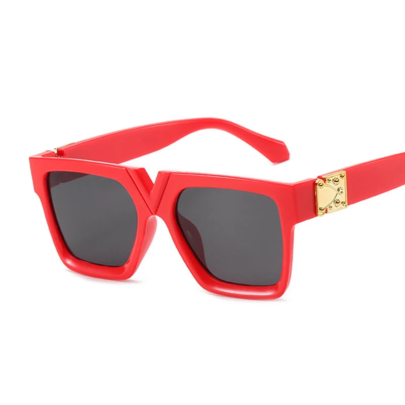 Women's Square Sunglasses, Luxury Brand, Travel, Black Rectangular, Retro Fashion, 2021