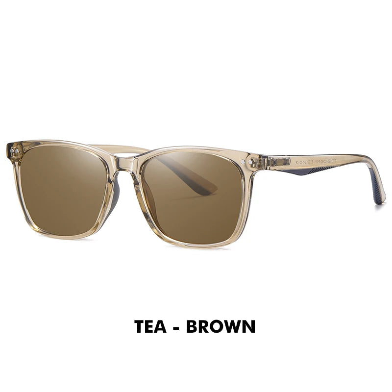 New Trend Square Sunglasses Polarized Sunglasses Men Women Retro Brown Ocean Blue Lens Anti-Glare UV400 Women's Sunglasses