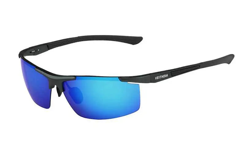Lunettes de soleil homme aluminium magnésium polarisées UV400 — revêtement miroir, extérieur