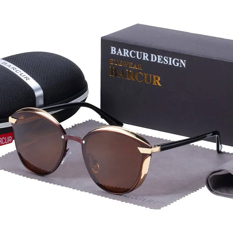 Lunettes de soleil femme polarisées — rondes, mode, style élégant
