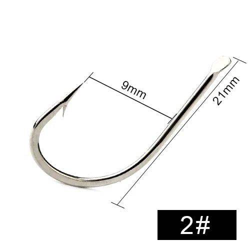 Hameçons de pêche en Bronze et acier à haute teneur en carbone 421N, 100 pièces/lot # -10 # Tête ronde plate de gabarit d'accessoires de pêche de carpe avec la pêche barbelée
