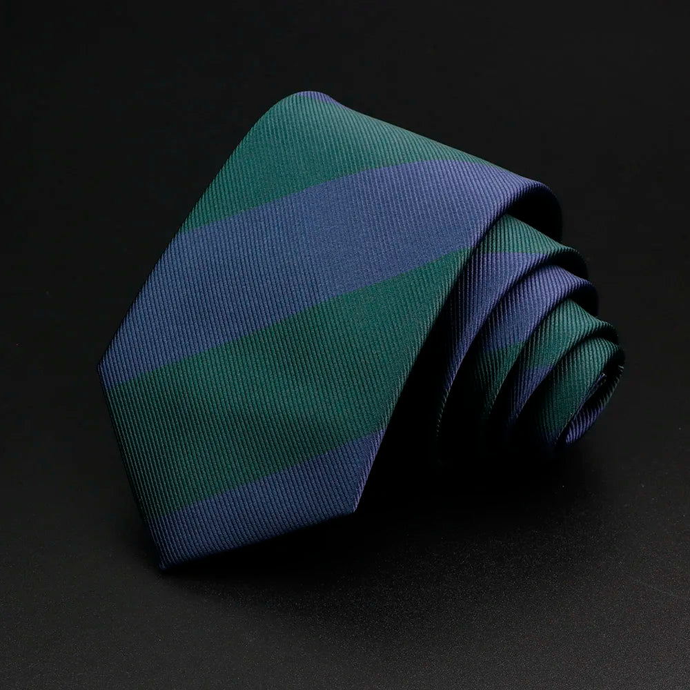 Nouvelle cravate pour hommes classique rayure 7 cm Jacquard rouge bleu vert cravate usage quotidien cravate robe de soirée de mariage accessoires cadeau pour homme