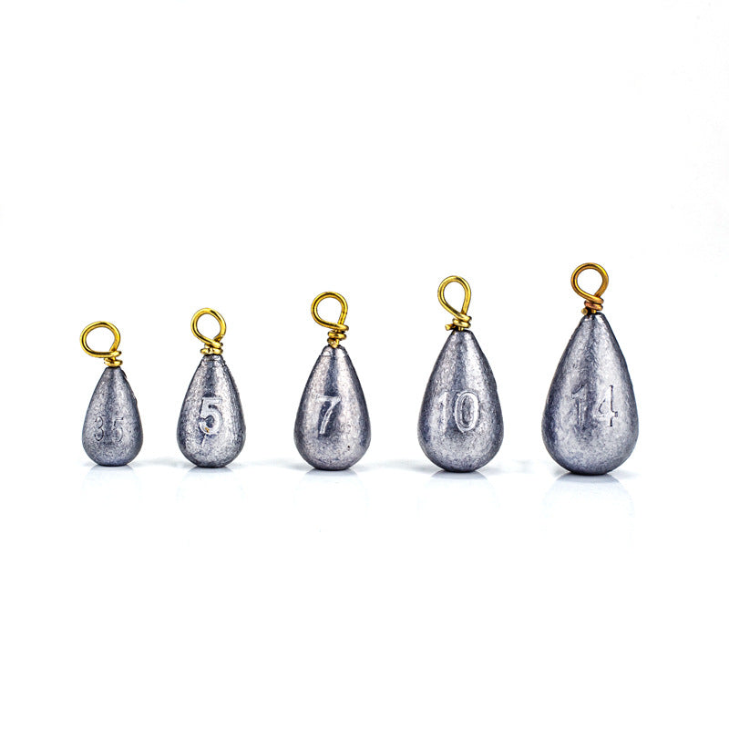 22 pièces/boîte poids de pêche plombs en forme de larme plombs de pêche basse coulée goutte tir poids pour eau salée eau douce