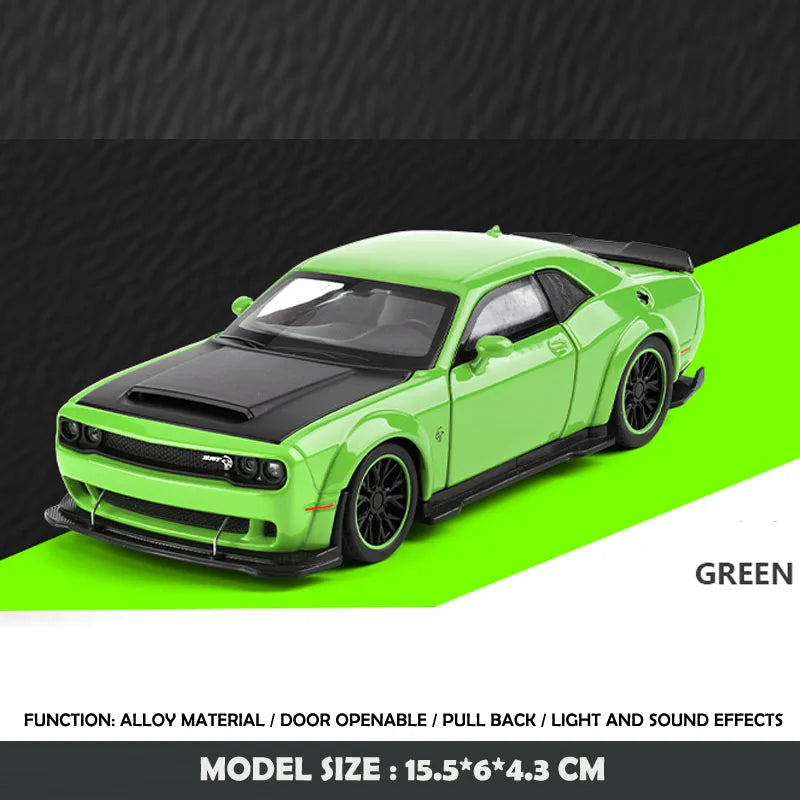 Modèle de muscle car américain 1:32 avec son et lumière — rétrofriction, collection miniature, cadeau garçon