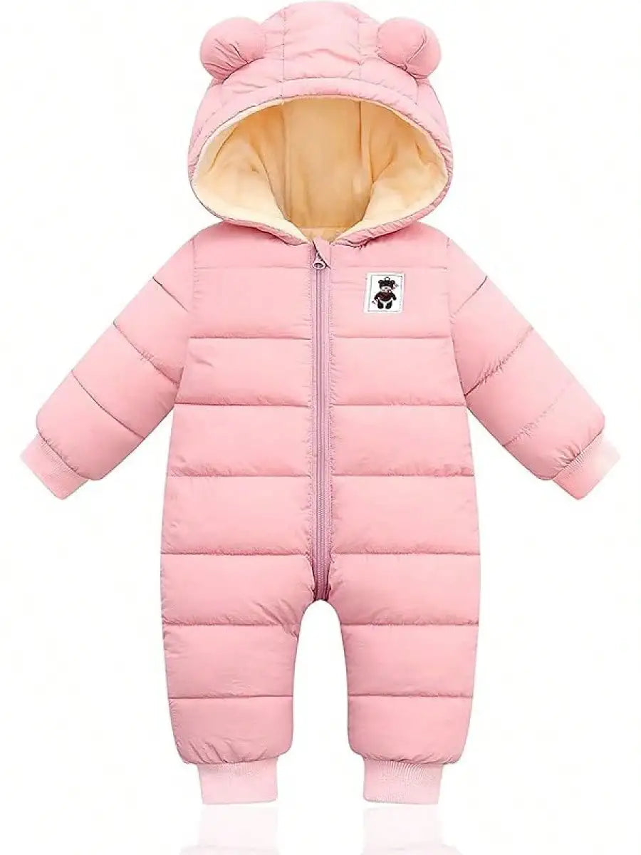 Combinaison de Neige Bébé Hiver À Capuche — Garçon Fille Manteau Zipper