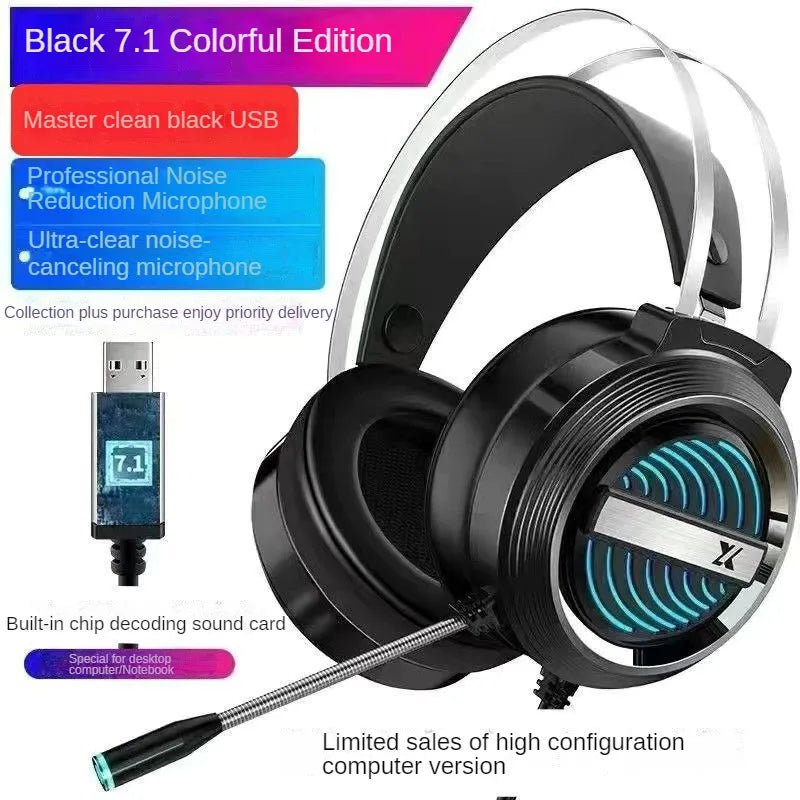 Stereo Gaming Headset with Microphone, X9 Upgrade Headset, LED Light, Noise Cancelling Headset, Suitable for PS4, PC, Xbox One, PS5