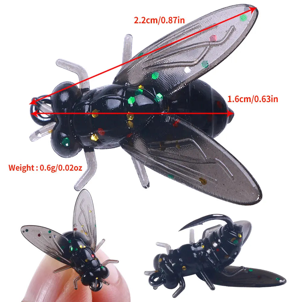 Boîte kit leurre de pêche — appât souple, mouches, insectes, petit poisson, leurres artificiels, brochet, carpe, bar
