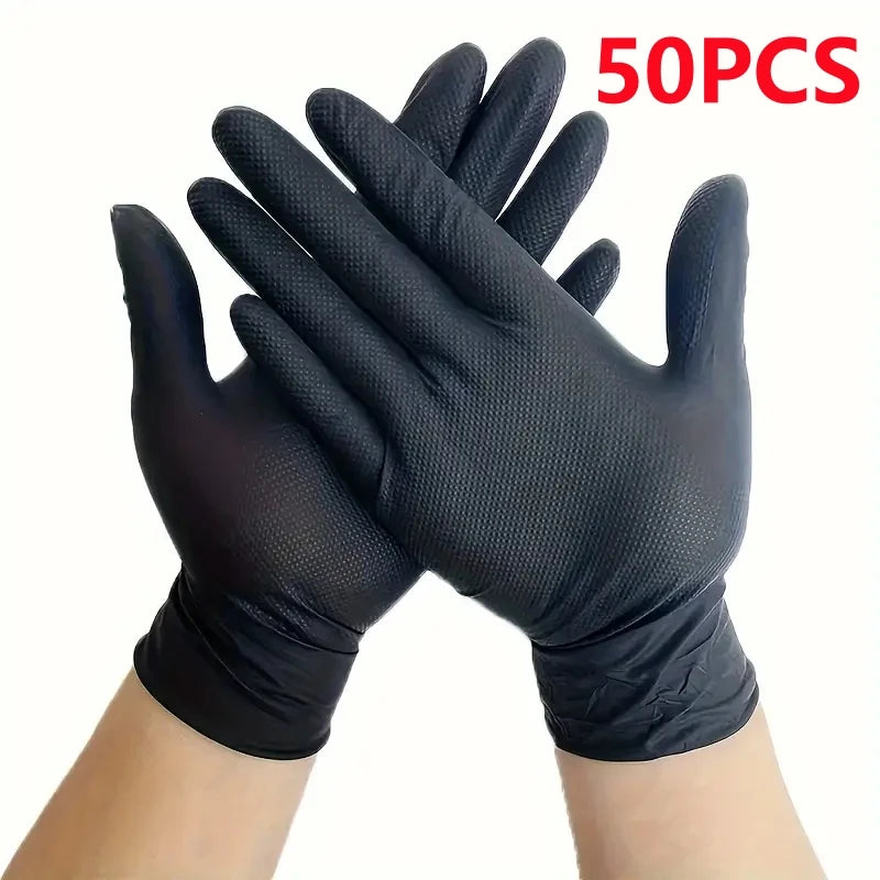 Gants en Nitrile épais 8mil, 30/50 pièces, gants jetables industriels avec texture diamant, sans Latex, gants de mécanicien robustes pour automobile