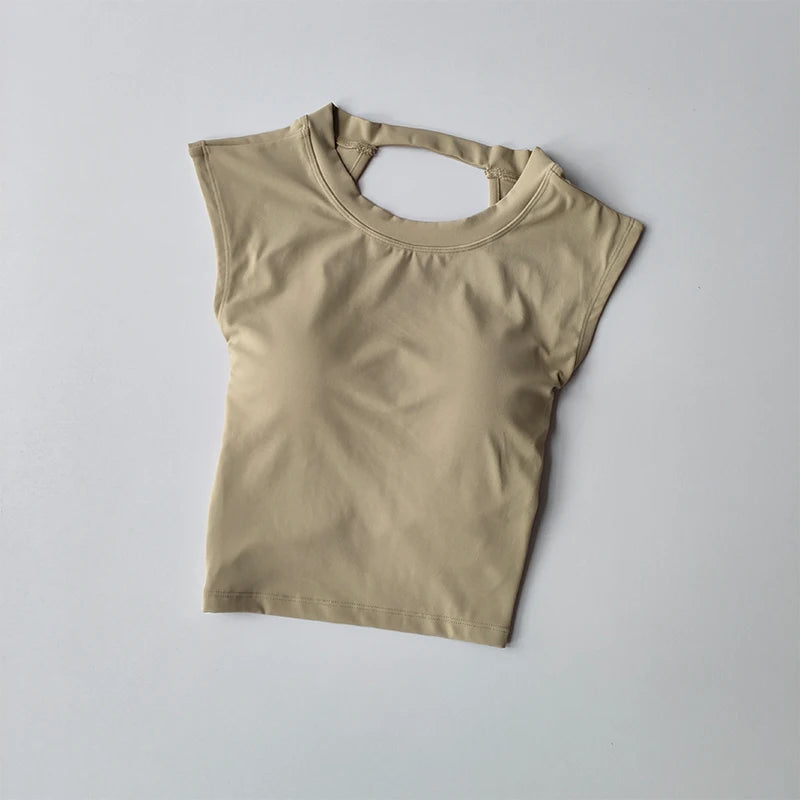 T-Shirt Sport Dos Nu Femme — Yoga Amincissant Séchage Rapide Moulant