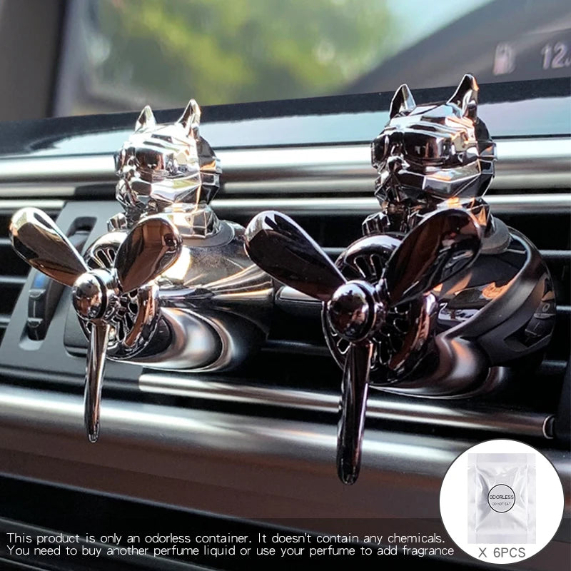 Bricolage parfum inodore ornements avion pilote bouledogue voiture désodorisants décorations accessoires arôme évent diffuseur de parfum