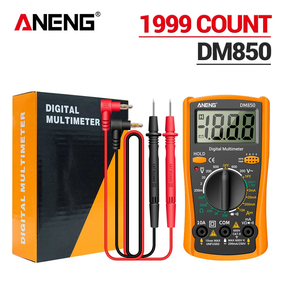 ANENG DM850 - Professional Automatic Digital Multimeter, AC/DC Auto Voltage Tester, Ohm Current Ammeter Detection Tool, 1999 Counts