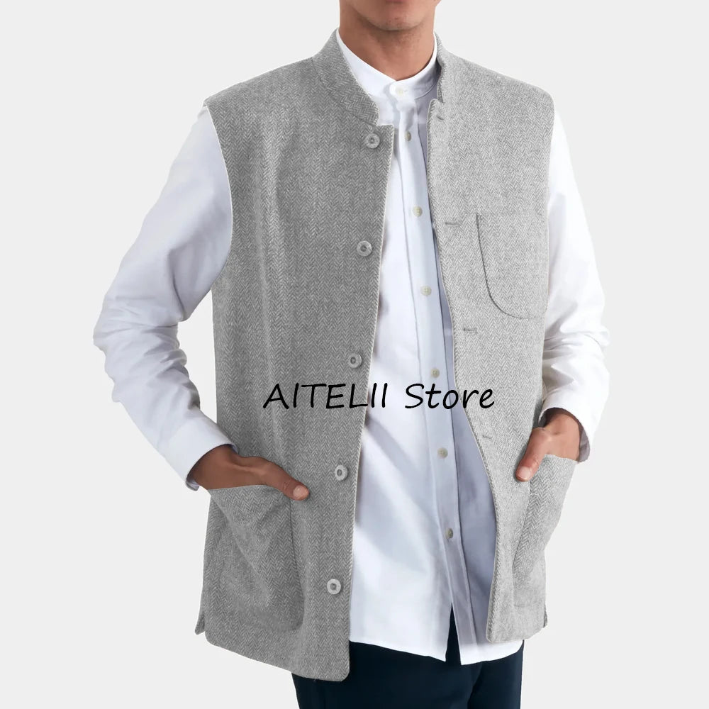 Chaleco de espiga elegante para hombre, chalecos para hombre, chaleco de vestir, olímpicos de trabajo casual
