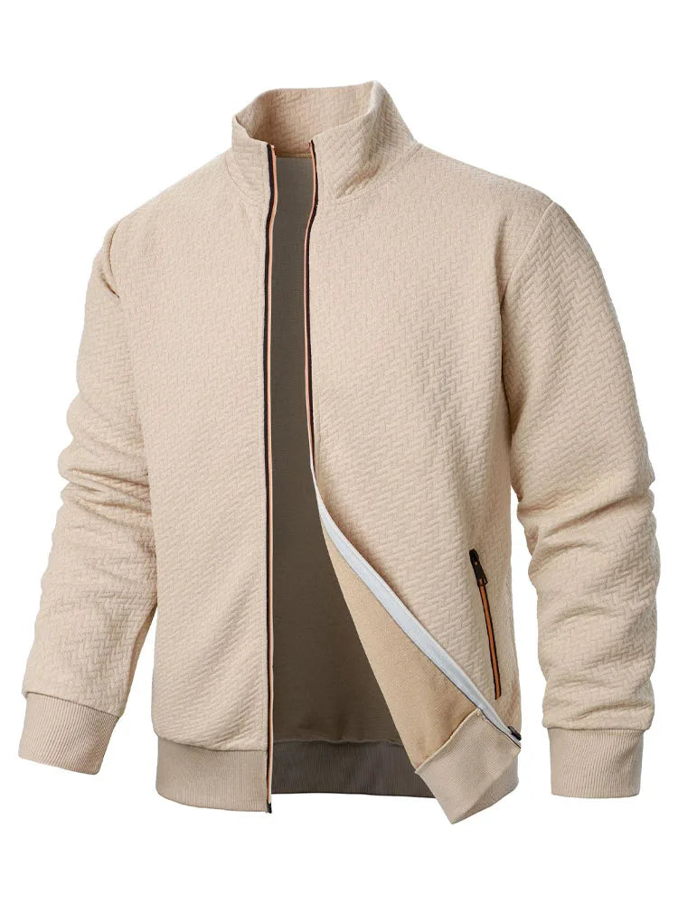 Veste à Capuche avec Fermeture Éclair et Col Montant pour Homme, Cardigan Jacquard Décontracté, PVD, Document des Abonnés, Nouvelle Collection Printemps Automne