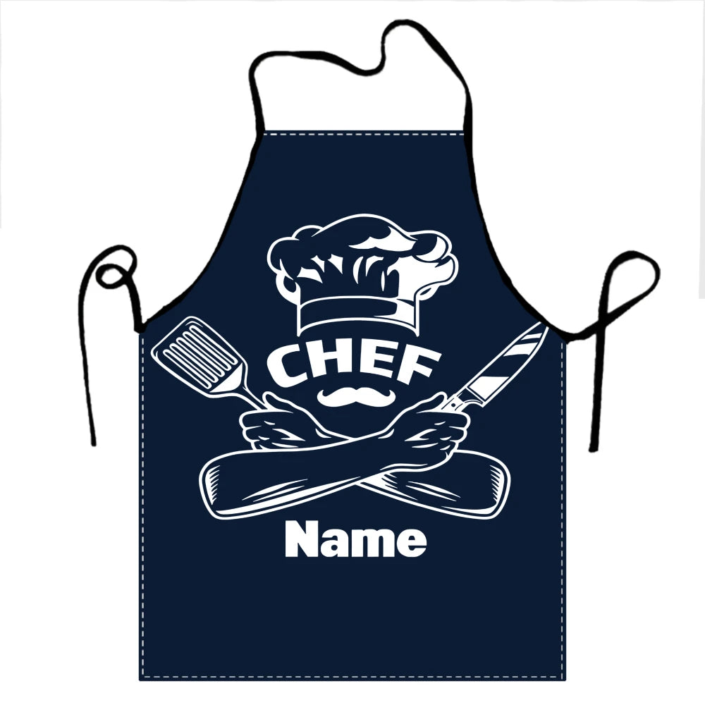 Chapeau de Chef à motif de nom personnalisé, tablier de Cuisine pour femmes et hommes, bavoir unisexe, Tablier de Cuisine, cuisson de Chef