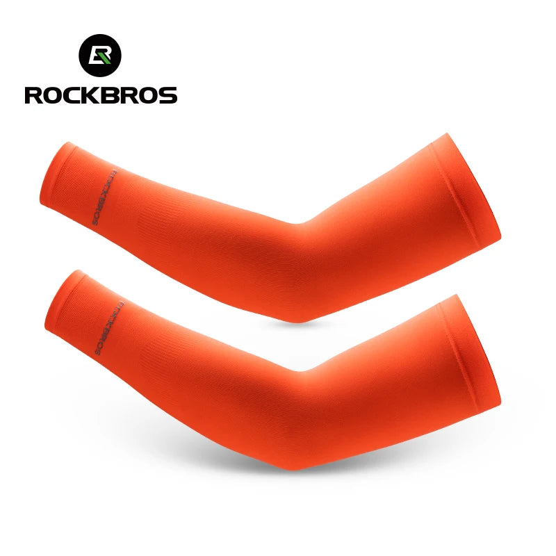 ROCKBROS Ice Silk Cycling Sleeves, Summer Breathable Cycling Arm Protection, Outdoor Sun and UV Protection, for Sports, MTB, Road Bike