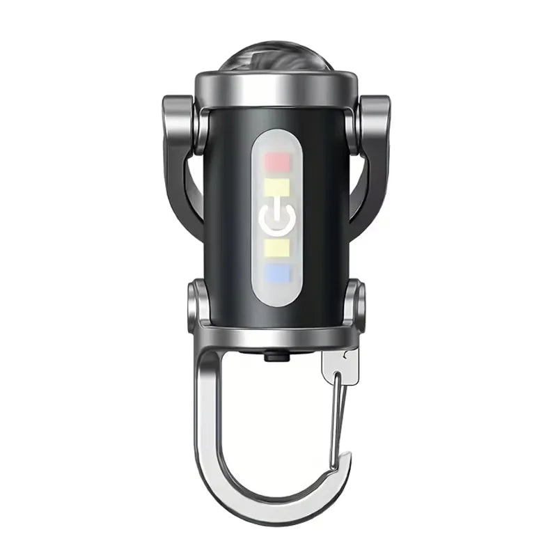 Mini lampe de poche porte-clés Rechargeable, lampe de travail COB, crochet extérieur, voyant d'avertissement d'urgence pour Camping, marche, randonnée