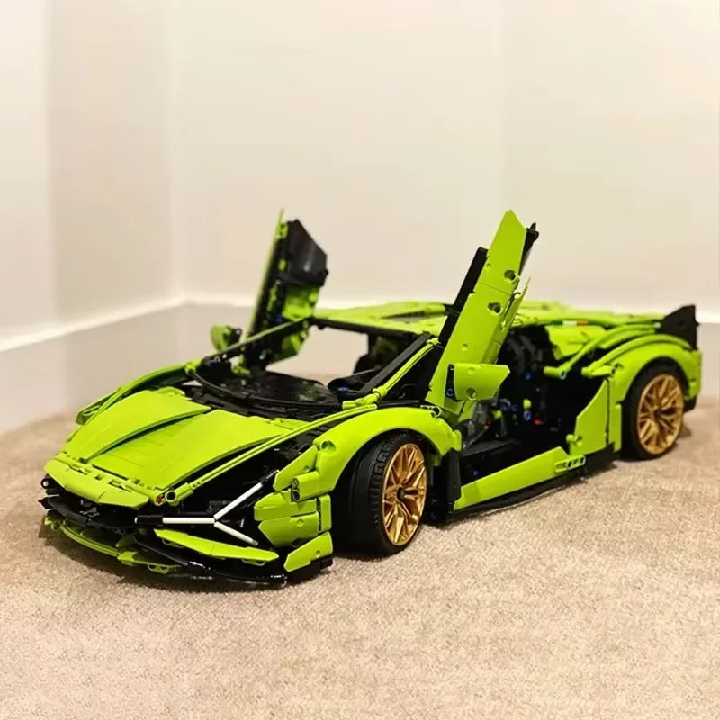 Lambo Sian - 42115 3696 building technique blocks, pieces, compatible with MOC bricks, sports car model for