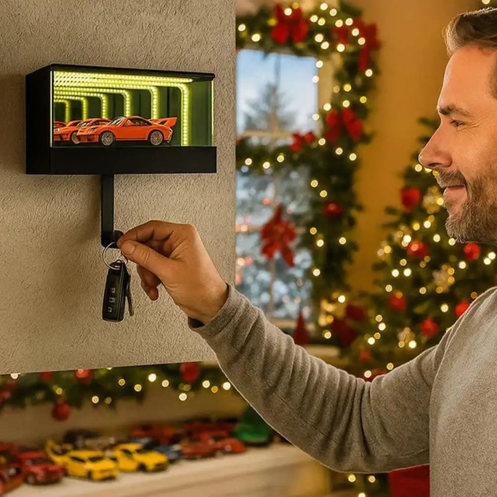 Porte-clés de voiture mural imprimé en 3D, avec crochet de Garage, porte-clés de Garage infini drôle, support de rangement de clés de voiture, organisateur de clés de voiture