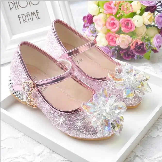 Children's Floral Beach Princess Shoes Girls Sequin Wedding Party Shoes Infantil Kids Shoes