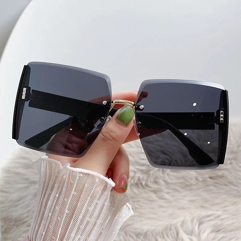 Style coréen classique noir grandes nuances carrées lunettes de soleil pour femmes hommes mode femmes lunettes de soleil avec Protection Uv