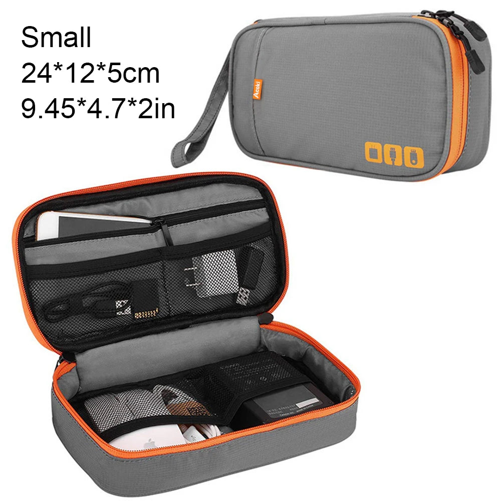 Clearance_Portable Electronic Accessories Travel Case, Cables Storage Bag Gadget Carry Bag for iPad, Cables, Power, USB Flash Drive