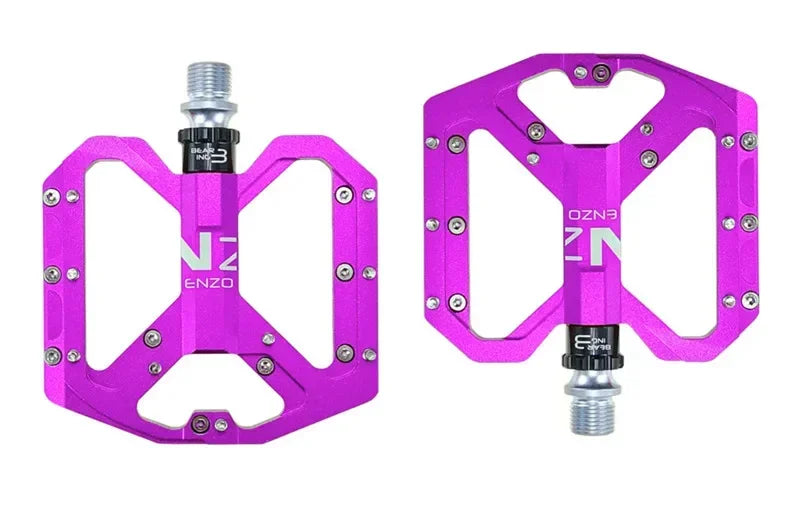 Pedales de ciclismo de montaña ENZO ultraligeras de plataforma, pedales de bicicleta de montaña CNC de aleación de aluminio sellados de 3 rodamientos antideslizantes, piezas de bicicleta