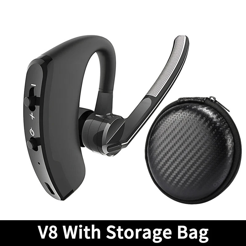 Auriculares Bluetooth VAORLO V9 deportivos para conducir, auriculares inalámbricos con micrófono HD, llamadas manos libres estéreo, auriculares de negocios Muics V8