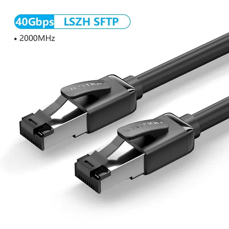 Cable Ethernet Cat8 Vention STTP 40 Gbps 2000 MHz Cat 8 RJ45 Cable de conexión LAN de red para Router Módem Internet Cable Ethernet RJ 45