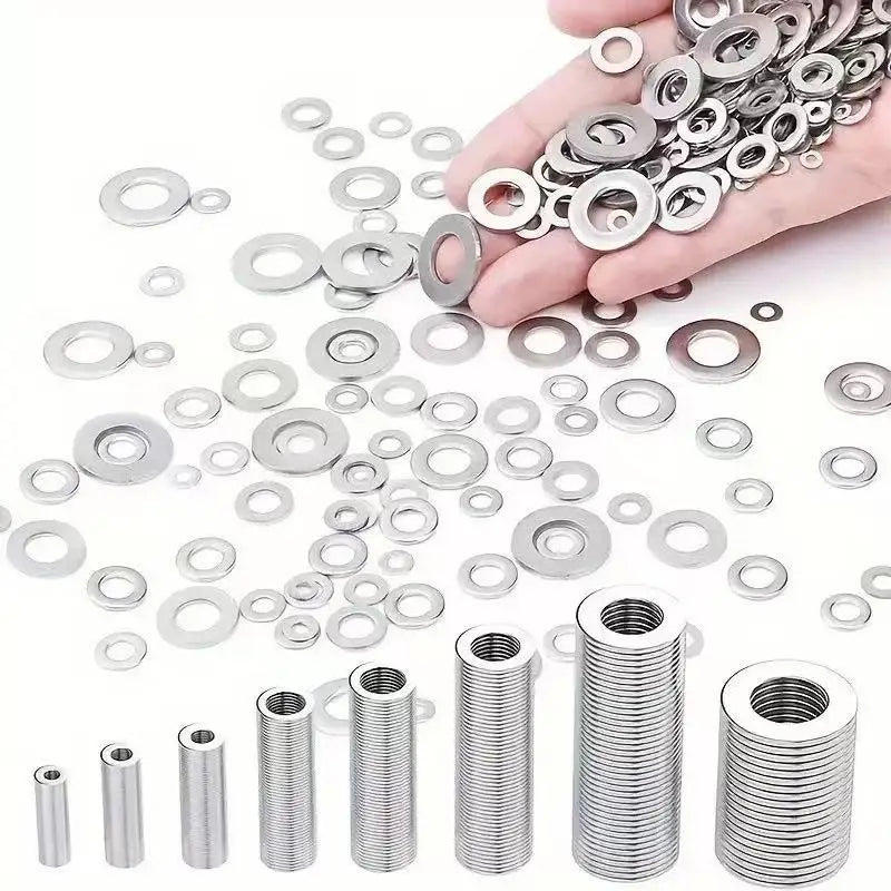 Ensemble de rondelles plates en acier inoxydable 360/580 pièces 304, parfait pour la décoration intérieure, la réparation d'usine, les cuisines, les magasins et plus encore