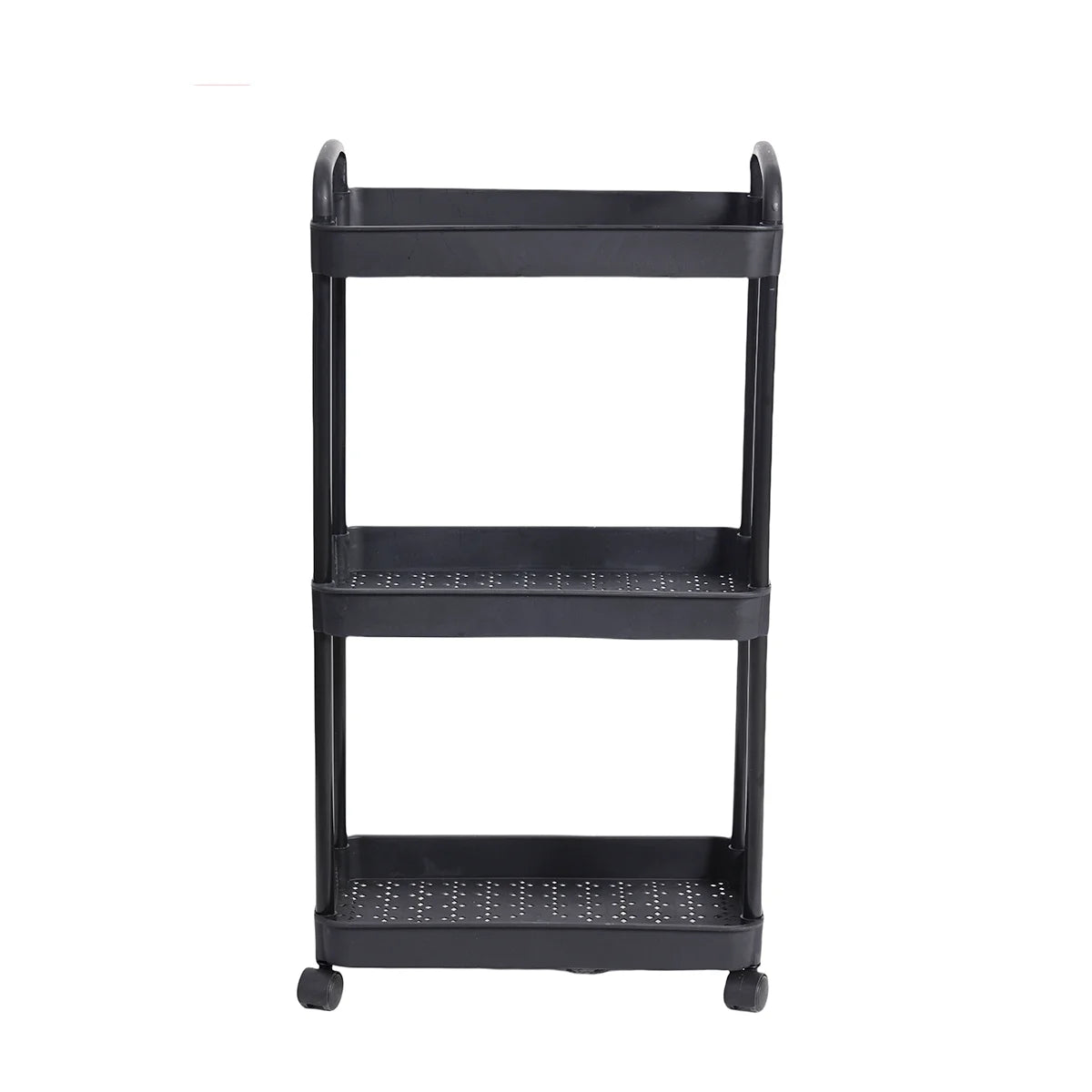 Plastic Rolling Utility Cart with Handle, Storage Cart for Office, Living Room, Kitchen, Mobile Storage Assessment with Wheel