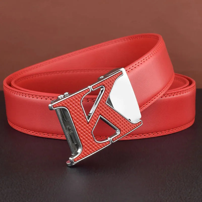 Cinturón de cuero blanco de alta calidad letra k para hombres Diseñadores de lujo famosos hombres jóvenes piel de vaca marca Jeans casual moda Cinturón Hombre