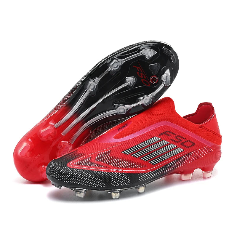 Chaussures de Football FG Homme Cuir Verni Montantes Imperméables — Ultra-légères, Professionnel EU 32–48