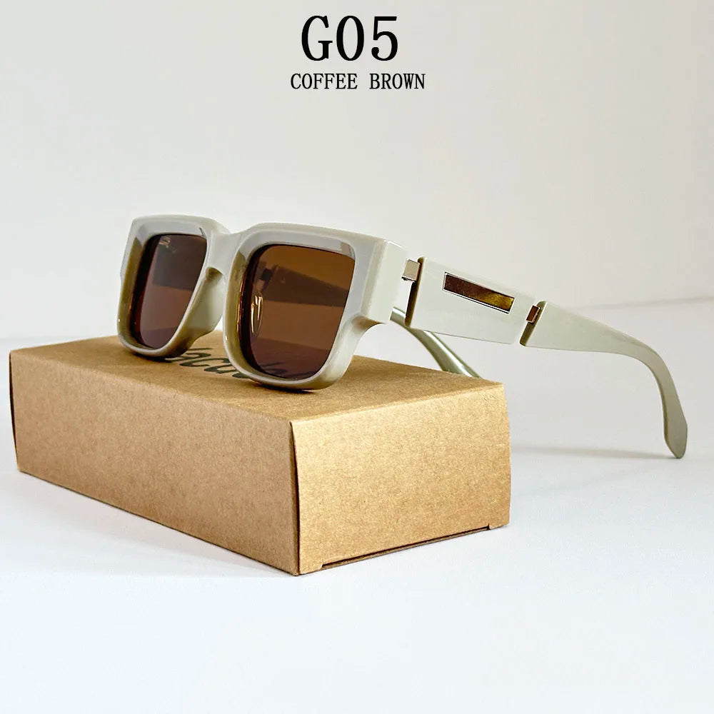 Lunettes de soleil carrées pour hommes et femmes — vintage, mode, vacances été