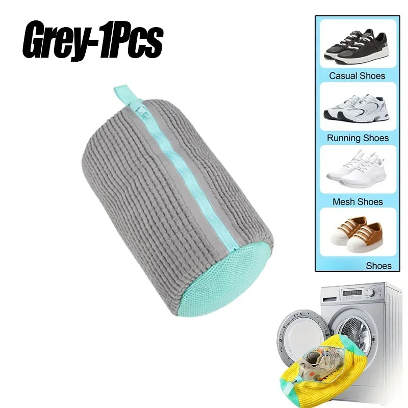 Sacs à linge, sac pour Machine à laver les chaussures, avec fermeture éclair, avec riche peluches à l'intérieur, parfait pour les baskets et les chaussures décontractées