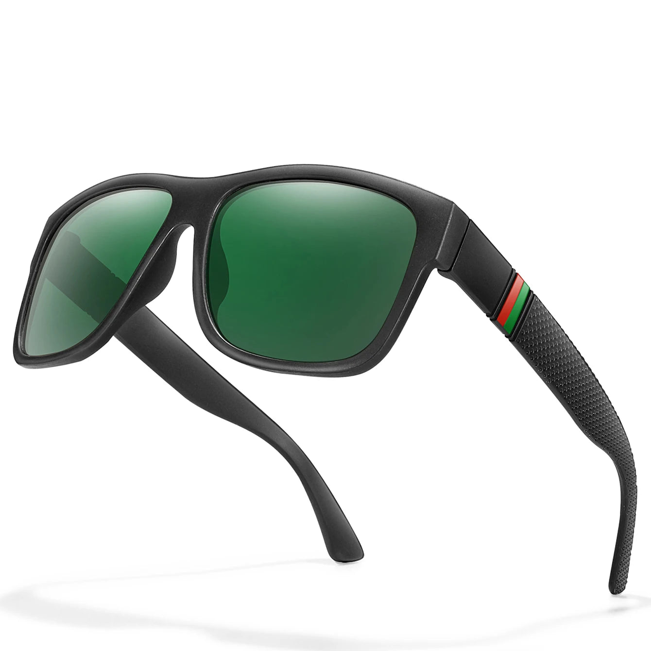 Men's Classic Square Polarized Sunglasses for Fishing, Outdoor Driving, Cycling, Running, Vintage, Large Frame, UV400