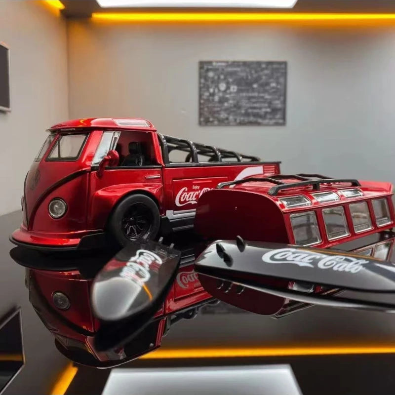Modèle de Bus T1 1:32, son et lumière pour enfants, véhicule jouet moulé sous pression, décoration de maison, Voiture Miniature en métal