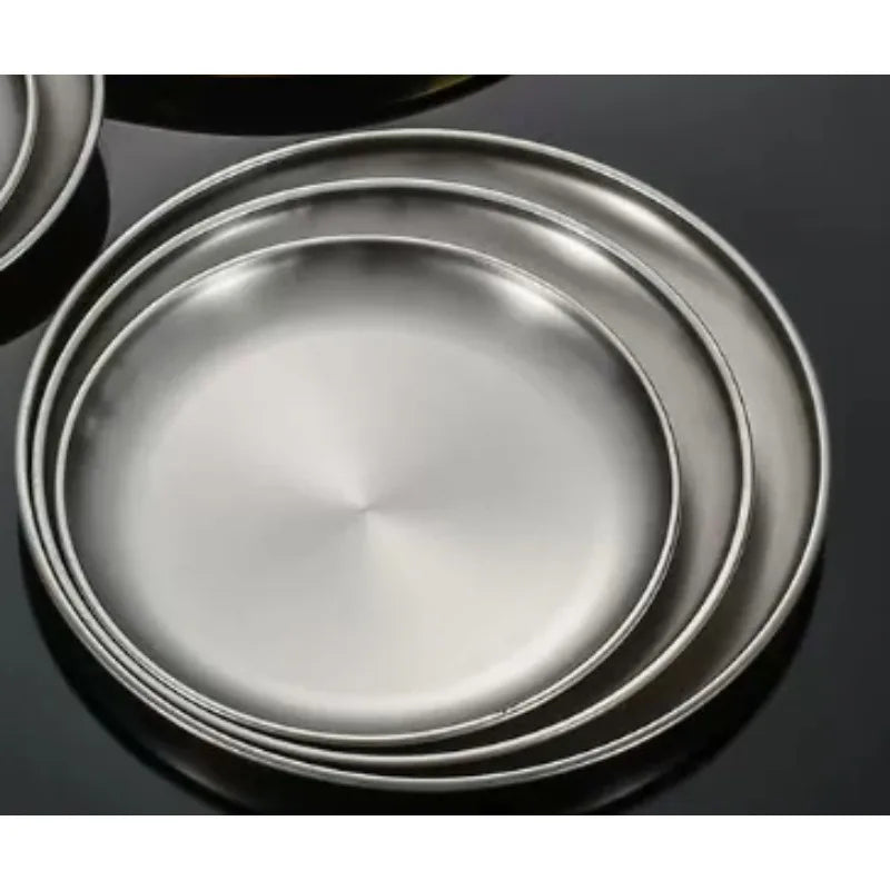 Assiette de voyage portable, vaisselle légère pour la montagne, assiette à salade de fruits résistante à la rouille pour l'extérieur