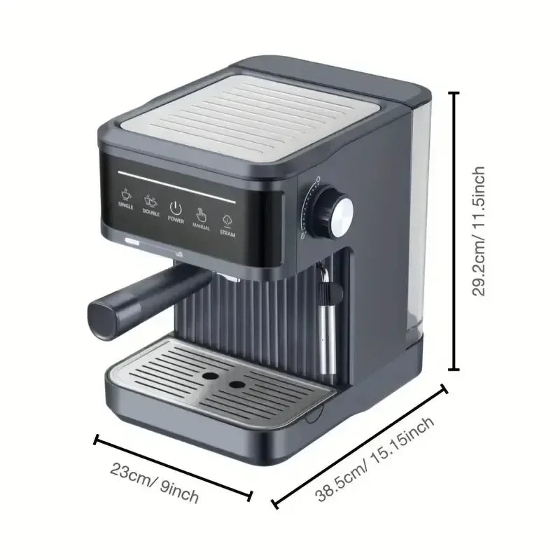 Machine à expresso électrique professionnelle — cafetière, cappuccino, mousseur à lait, 20 bars