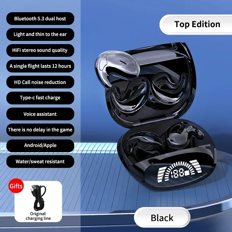 Bluetooth 538 TWS Earbuds, Wireless Sports Earphones, Painless, Noise-Cancelling, with Digital Display, High-Quality