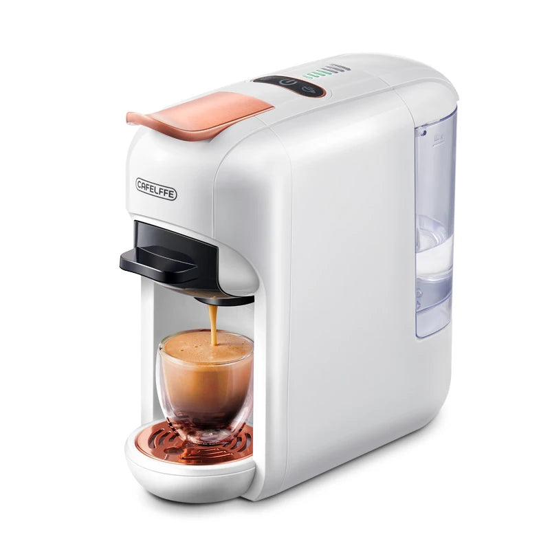 Cafelffe - 5-in-1 Coffee Machine, compatible with Dolce Gusto a.net, ESE pod, ground coffee, K-cup, 19 bar, hot/cold, gift