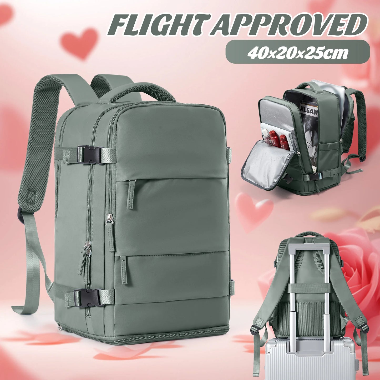 Sac à Dos Cabine Avion 40x20x25 Étanche — Bagage à Main Homme Femme
