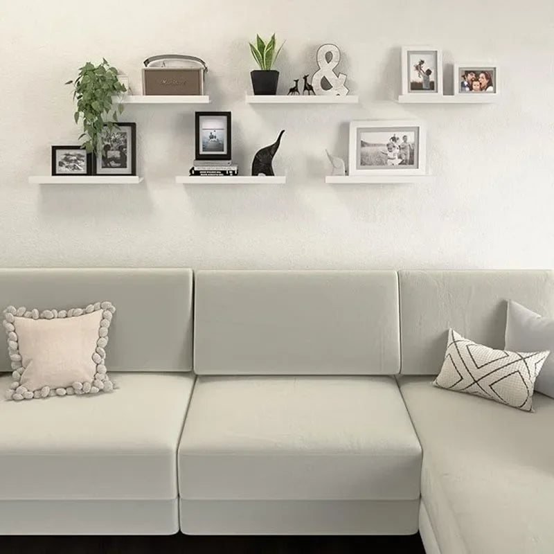 Soporte de pared para TV, 4 piezas, para salón, partición de madera maciza, soporte de exhibición de pared Honor, blanco