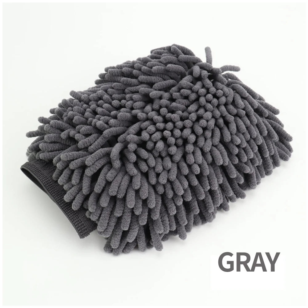 Gants de lavage de voiture, gant en Chenille, chiffons en peluche épais double face, fournitures de voiture, outils de nettoyage, accessoires automobiles, détails de voiture