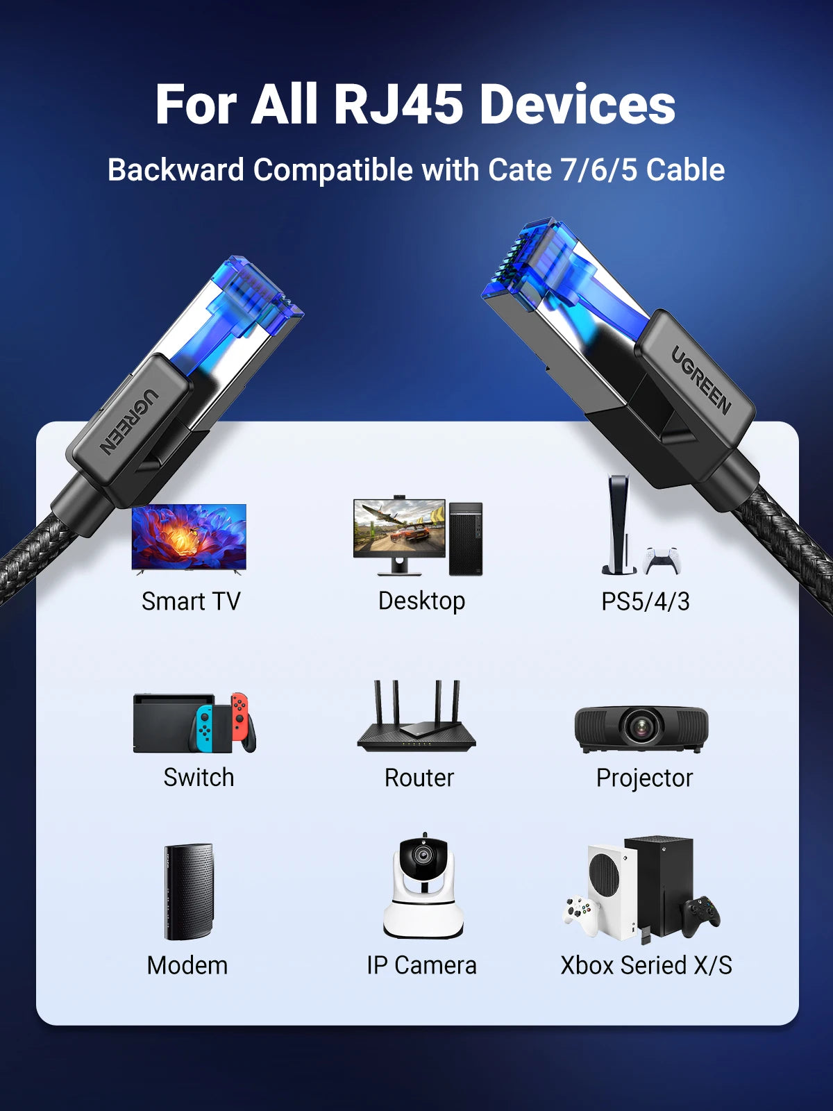 Câble Ethernet CAT8 40Gbps blindé — 2000MHz, réseau LAN, routeur, PC, PS5, Modem, Xbox