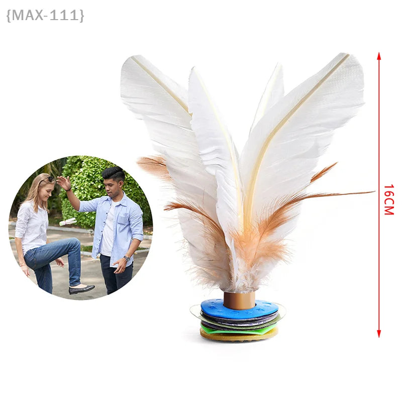 White goose feather shuttlecocks, traditional Chinese sports equipment, outdoor foot exercise, toy for adults and children