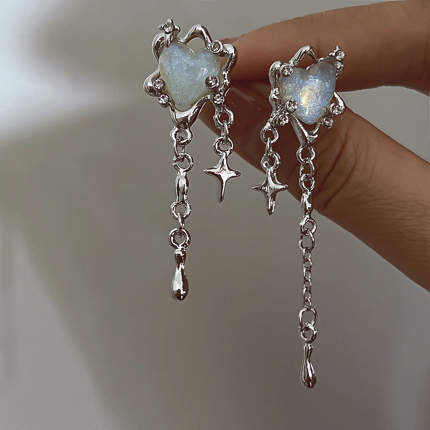 Pendientes líquidos irregulares Y2K para mujer, color plata, estilo Hip-Hop Punk, moda geométrica, Clip para chica, joyería de fiesta, tendencia 2024