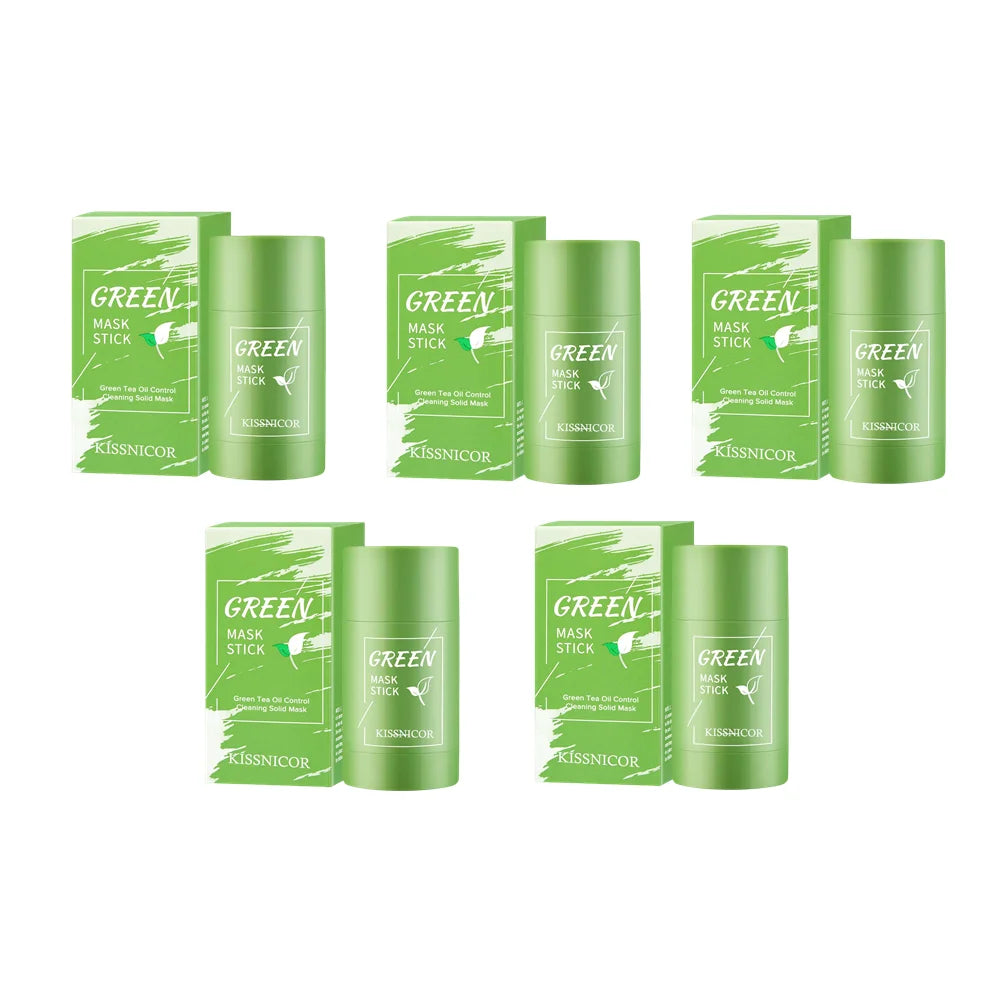 Masque de nettoyage du visage, bâton de nettoyage au thé vert, rétrécit les Pores, dissolvant de points noirs en profondeur, masque hydratant, soins pour la peau